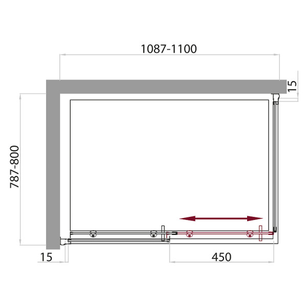 Душевой уголок Belbagno Uno 110x80x185 стекло матовое, профиль хром (UNO-AH-1-110/80-M-Cr)