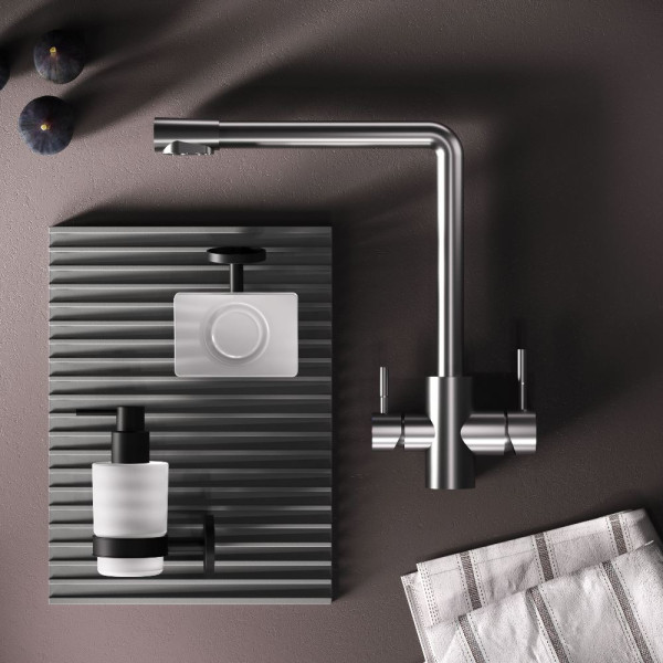 Смеситель для кухни AM.PM X-Joy S с L-изливом с каналом для питьевой воды сатин (F85B05711)