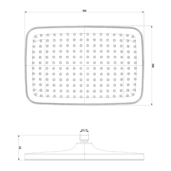 Душ верхний Lemark прямоугольная, 30х20см, пластик/хром/белый, блистер (LM8134C)