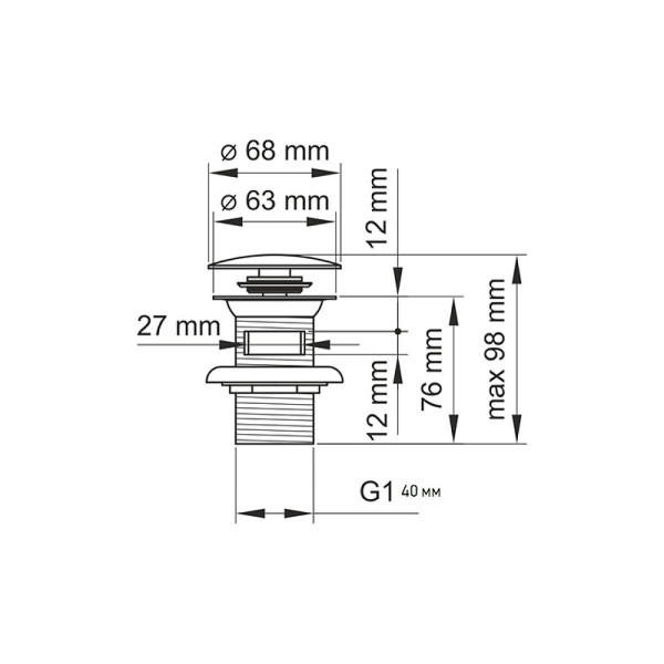 Донный клапан Creavit хром (SF031)
