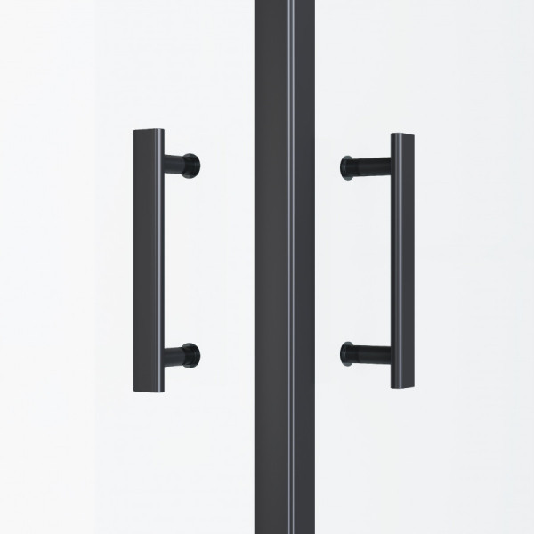 Душевой уголок Santek Вэлия 90x90x195 стекло (прозрачное, профиль черный (1WH501789)