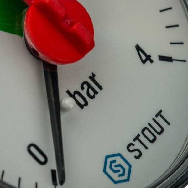 Манометр аксиальный 1/4" 50 мм с указателем предела (0...4 бар, кл.2.5) Stout (SIM-1007-500408) Манометр аксиальный 1/4" 50 мм с указателем предела (0...4 бар, кл.2.5) Stout (SIM-1007-500408)