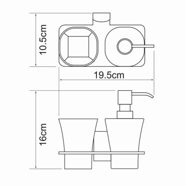 Дозатор со стаканом WasserKraft Exter бронза светлая (K-5289)