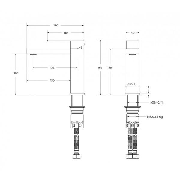 Смеситель для раковины Cezares Slider хром глянцевый (SLIDER-LS-01-W0)