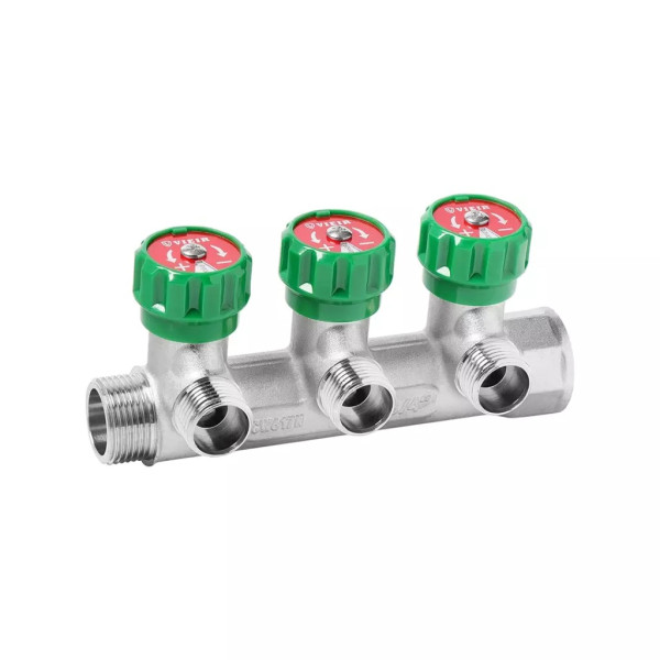 Коллектор 3 отв. регулируемый 3/4"*1/2(16) евроконус Vieir (никель) (VR525-3) Коллектор 3 отв. регулируемый 3/4"*1/2(16) евроконус Vieir (никель) (VR525-3)