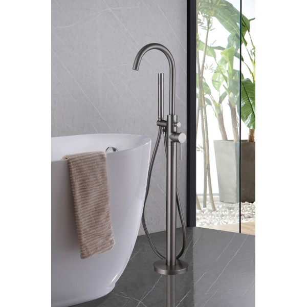 Смеситель напольный Abber Wasser Kreis никель (AF8115NGN)