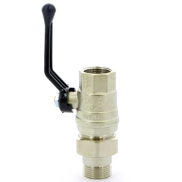 Кран Bugatti 3/4" шаровый со сгоном Oregon 320 (черная ручка) (03200030)