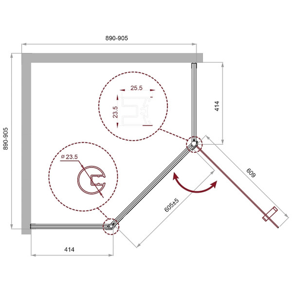 Душевой уголок BelBagno Uno-195 90x90x195 стекло прозрачное, профиль хром (UNO-195-P-1-90-C-Cr) Душевой уголок BelBagno Uno-195 90x90x195 стекло прозрачное, профиль хром (UNO-195-P-1-90-C-Cr)
