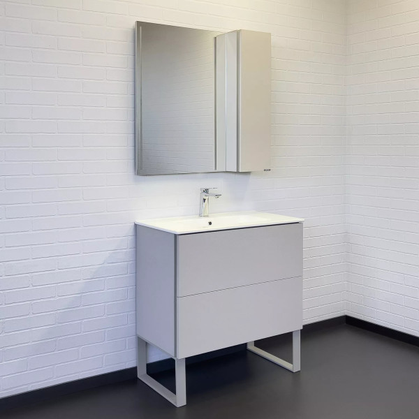 Тумба подвесная с раковиной Comforty Бильбао 800x465x850 серый шёлк (00-00017176)