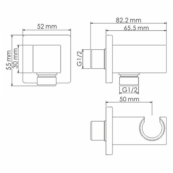 Смеситель для душа WasserKRAFT черная (A66209)