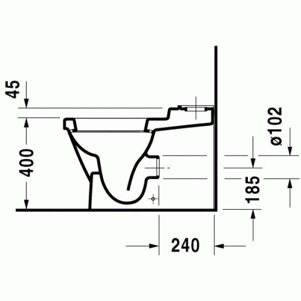 Унитаз напольный Duravit 2nd Floor 665х370х445 без бачка и сиденья (2106090000)