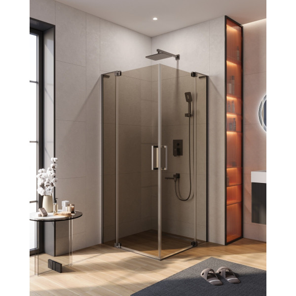 Душевой уголок Cezares Slider 80x80x195 стекло бронза, профиль оружейная сталь (SLIDER-A-2-80/90-BR-GM) Душевой уголок Cezares Slider 80x80x195 стекло бронза, профиль оружейная сталь (SLIDER-A-2-80/90-BR-GM)