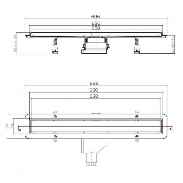 Душевой лоток Pestan Bettoserb Net Line 650 хром (13702517) Душевой лоток Pestan Bettoserb Net Line 650 хром (13702517)