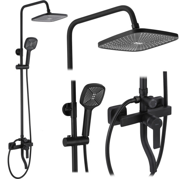 Душевая система с изливом Rea Argus Black mat (REA-P2389)
