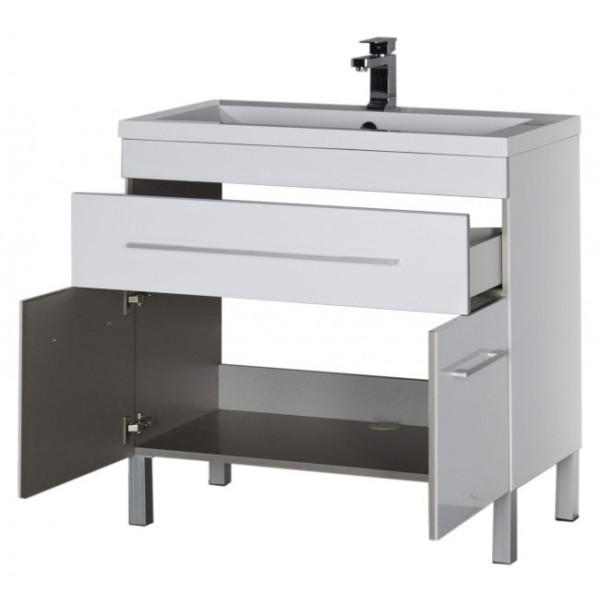 Тумба под раковину Aquanet Верона 90 480х902х872 1 ящик 2 дверцы, белая (182708) Тумба под раковину Aquanet Верона 90 480х902х872 1 ящик 2 дверцы, белая (182708)