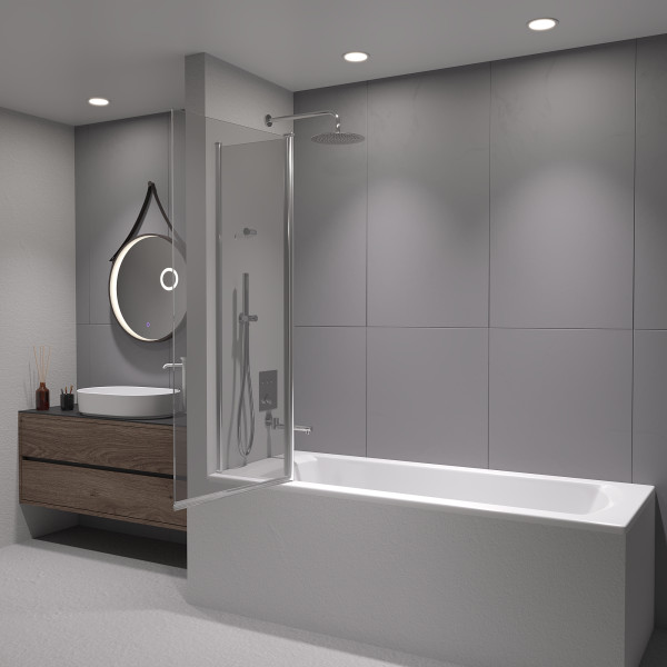 Душевая шторка для ванны RGW Screens 100x140 стекло прозрачное, профиль хром (03111110-11)