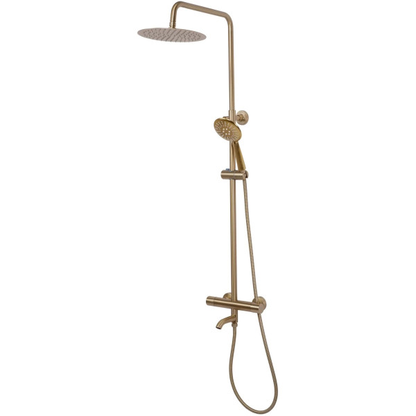 Душевая система термостат с изливом Rea Lungo Gold mat (REA-P6604)