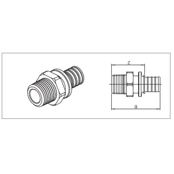 Соединение прямое Rehau Rautherm S 17*1/2"Н (латунь) (12588171002)