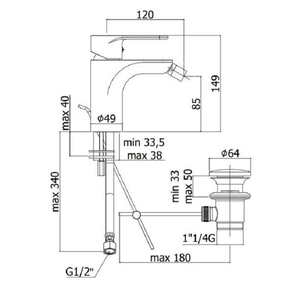 Смеситель для биде Paffoni Green хром (GR135CR)
