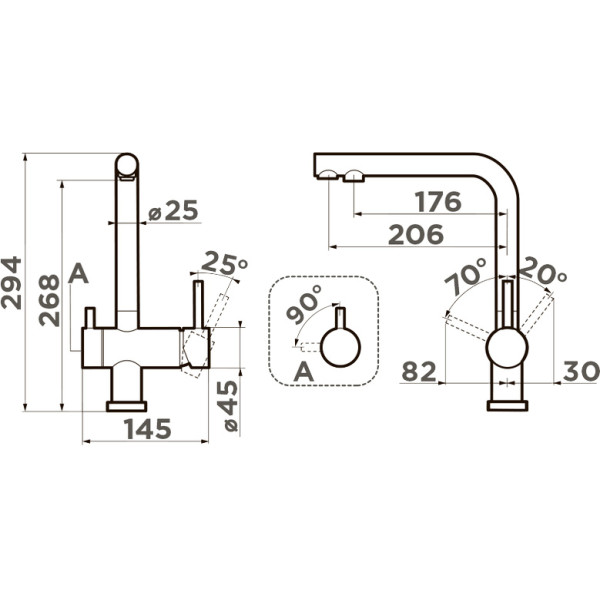 Комплект Omoikiri Nagano-BL-P с фильтром Pure drop Lite черный (4047.8028P)