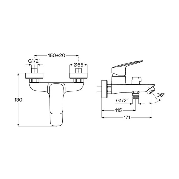 Смеситель для ванны и душа Santek Таос с душевым комплектом черный (WH5A10009N001)