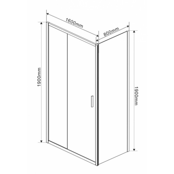 Душевой уголок Vincea Garda 1600х800х1900 стекло прозрачное, профиль хром (VSR-1G8016CL)