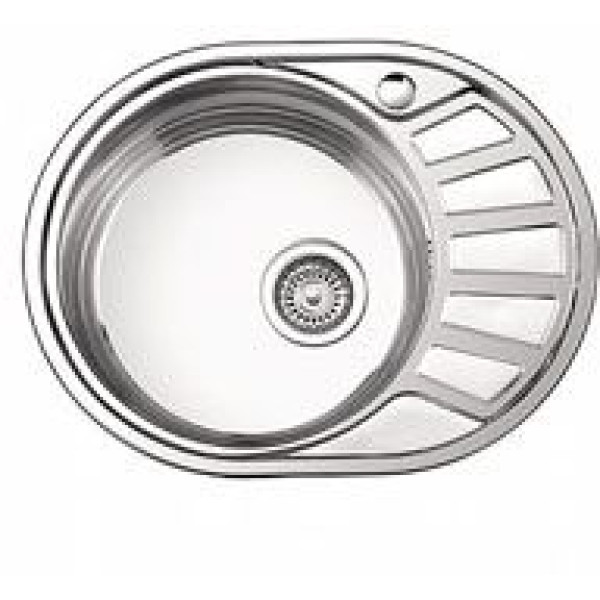 Мойка врезная Ledeme 570x450x180 (0.8мм) выпуск 3 1/2" левая чаша декор (L65745-L) Мойка врезная Ledeme 570x450x180 (0.8мм) выпуск 3 1/2" левая чаша декор (L65745-L)