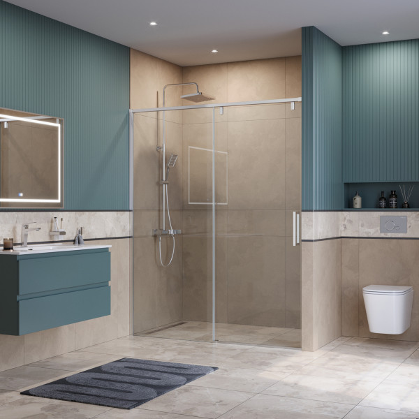 Душевая дверь BelBagno Soft Close-1 150x200 стекло прозрачное, профиль хром глянцевый (SOFT_CLOSE-1-BF-1-150-C-Cr)