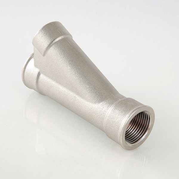 Тройник косой для гильзы под погружной датчик температуры 1"*1/2" Valtec (никель) (VTr.136.N.0604) Тройник косой для гильзы под погружной датчик температуры 1"*1/2" Valtec (никель) (VTr.136.N.0604)