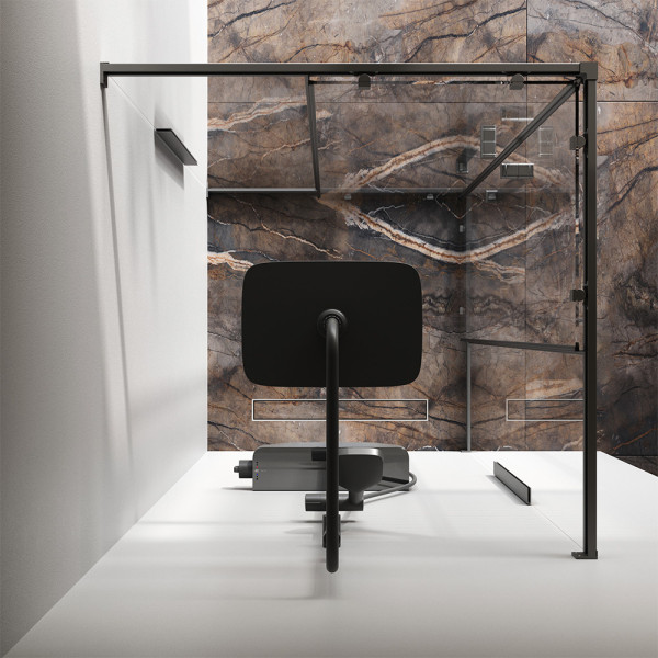 Душевой уголок AM.PM Func 87,8x200 стекло прозрачное, профиль черный матовый (W84G-403-9090-BТ)