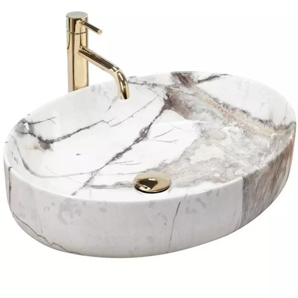 Раковина накладная Rea Queen 55x41,5 мрамор (REA-U4101)
