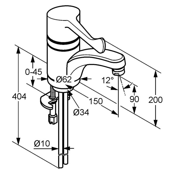 Смеситель для раковины Kludi Medi Care хром (341130534) Смеситель для раковины Kludi Medi Care хром (341130534)