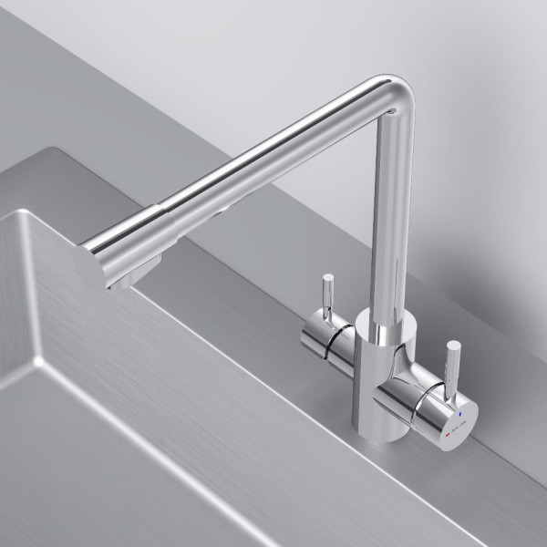 Смеситель для кухни AM.PM X-Joy S с L-изливом с каналом для питьевой воды хром (F85B05700) Смеситель для кухни AM.PM X-Joy S с L-изливом с каналом для питьевой воды хром (F85B05700)