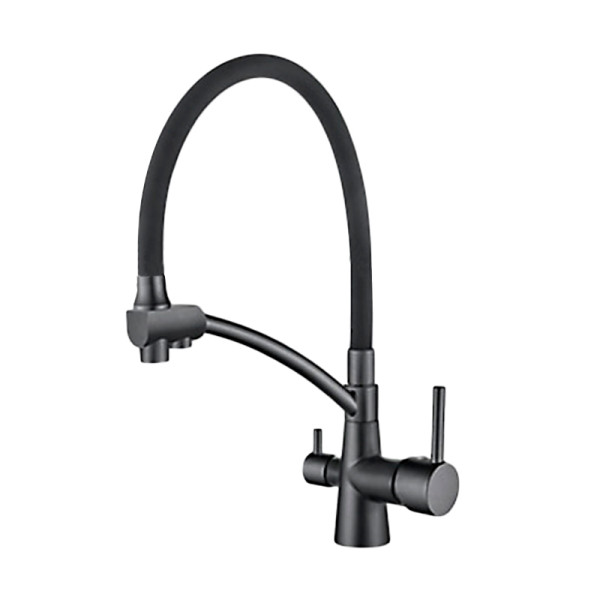 Смеситель для кухни Ledeme черный, с выходом для питьевой воды (L4855U-12) Смеситель для кухни Ledeme черный, с выходом для питьевой воды (L4855U-12)