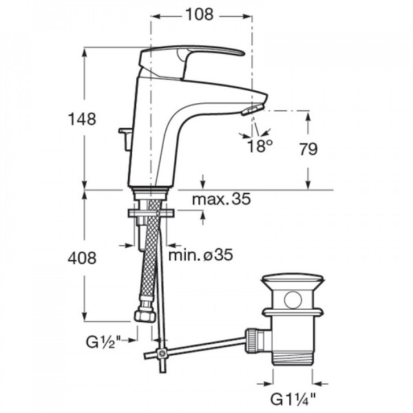 Смеситель для раковины Roca Eos хром (7.5A30.8.2C0.M) Смеситель для раковины Roca Eos хром (7.5A30.8.2C0.M)