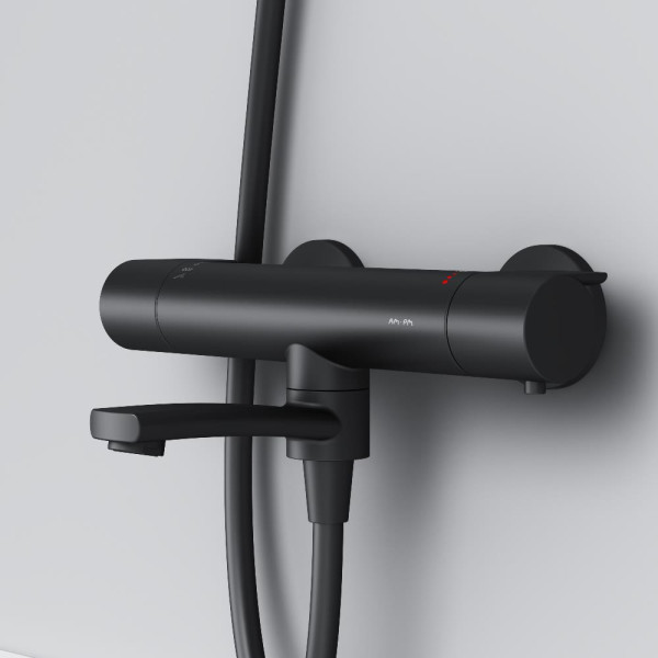 Смеситель для ванны и душа AM.PM X-Joy с термостатом черный (F85A50022)