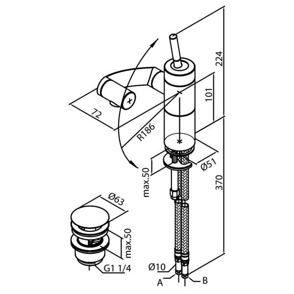 Смеситель для раковины Damixa Arc хром/черный (290217464) Смеситель для раковины Damixa Arc хром/черный (290217464)