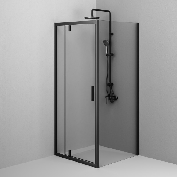 Душевой уголок AM.PM Gem 90x90x195 стекло прозрачное, профиль черный матовый (W90G-404-9090-BT)
