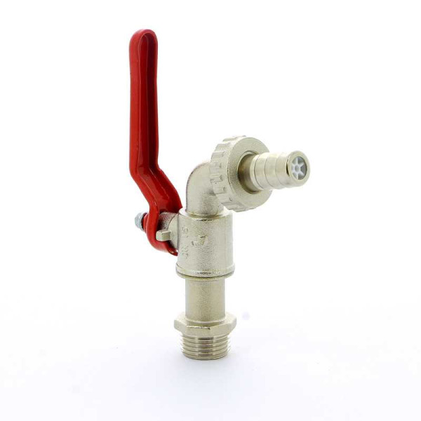 Кран Itap 1/2" шаровый сливной со штуцером (красная стальная рукоятка-рычаг) (1660012) Кран Itap 1/2" шаровый сливной со штуцером (красная стальная рукоятка-рычаг) (1660012)