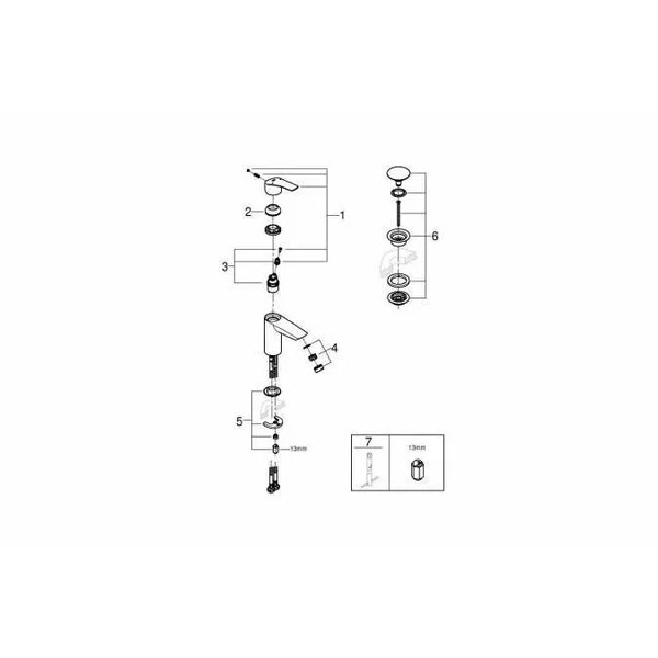 Смеситель для раковины Grohe Eurosmart (хром) Смеситель для раковины Grohe Eurosmart (хром)