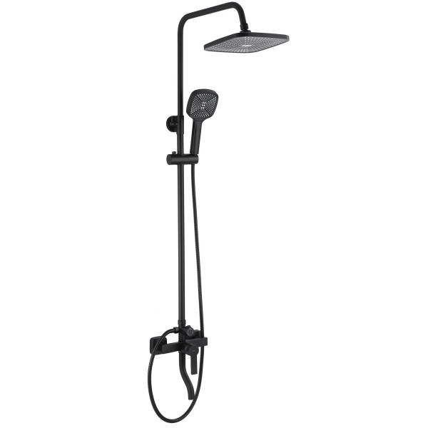 Душевая система с изливом Rea Argus Black mat (REA-P2389)
