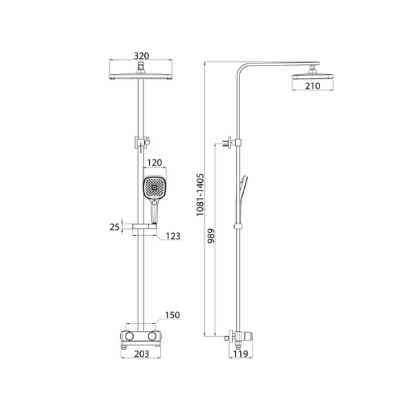 Душевая система Iddis Slide черная (SLIBLBTi06)