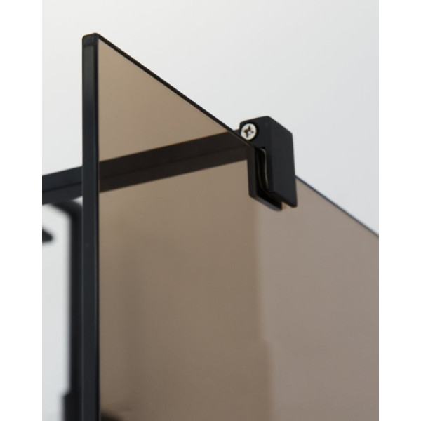 Душевая перегородка Cezares Liberta 90x195 стекло бронза, профиль черный (LIBERTA-L-2-90-BR-NERO)