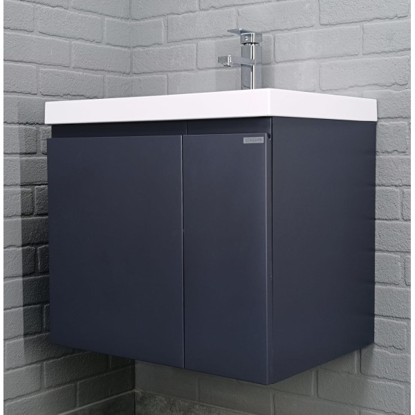 Тумба подвесная под умывальник Bazis 60 Graffo графит матовый без ящика Домино (DGr2406T)