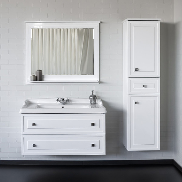 Пенал подвесной Comforty Феррара 400x410x1620 белый глянцевый (00004148010)