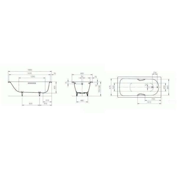 Ванна стальная Kaldewei Saniform Plus Star 337 180x80 с отв. под ручки (133700010001) Ванна стальная Kaldewei Saniform Plus Star 337 180x80 с отв. под ручки (133700010001)