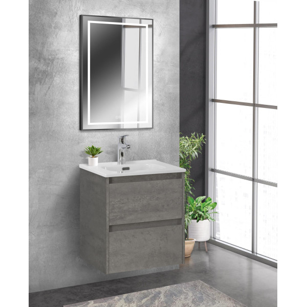 Зеркало BelBagno 500x32x800 в алюминиевой раме со встроенным светильником сенсорным выключателем и подогревом (SPC-KRAFT-500-800-LED-TCH-WARM-NERO)