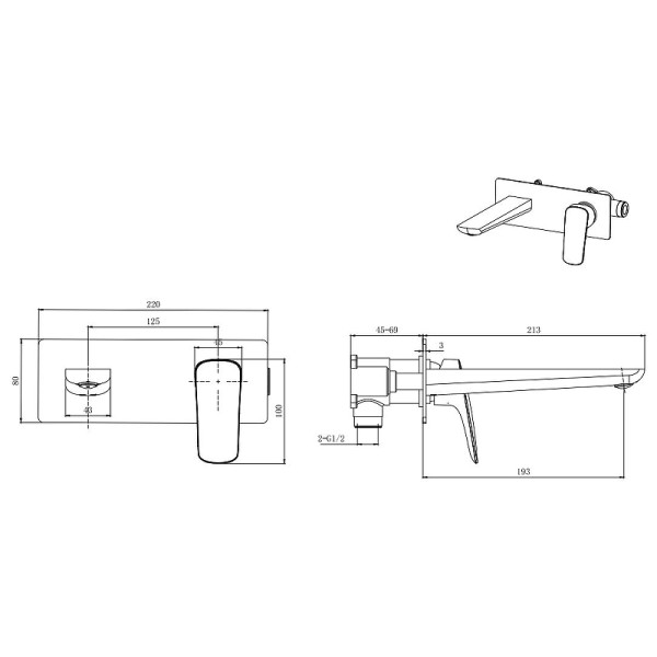 Смеситель для раковины Aquatek Вега черный матовый (AQ1013MB)