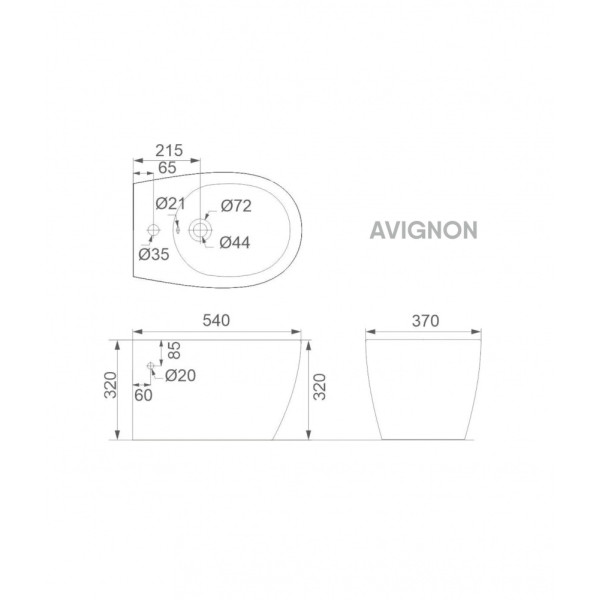 Унитаз подвесной Creo  Avignon с сиденьем микролифт (COMBO-AV1100/AV1001T)