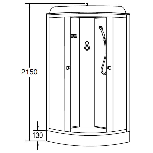 Душевая кабина Loranto Sunway 80x80 стекло матовое, профиль хром матовый (CS-6681F 80*80*215)